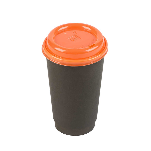 Restaurantware Restpresso Glossy Tangerine Orange Plastic Coffee Cup Lid - Fits 8 12 16 And 20 Oz - 500 Count Box