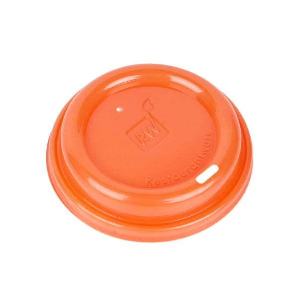 Restaurantware Restpresso Glossy Tangerine Orange Plastic Coffee Cup Lid - Fits 8 12 16 And 20 Oz - 500 Count Box