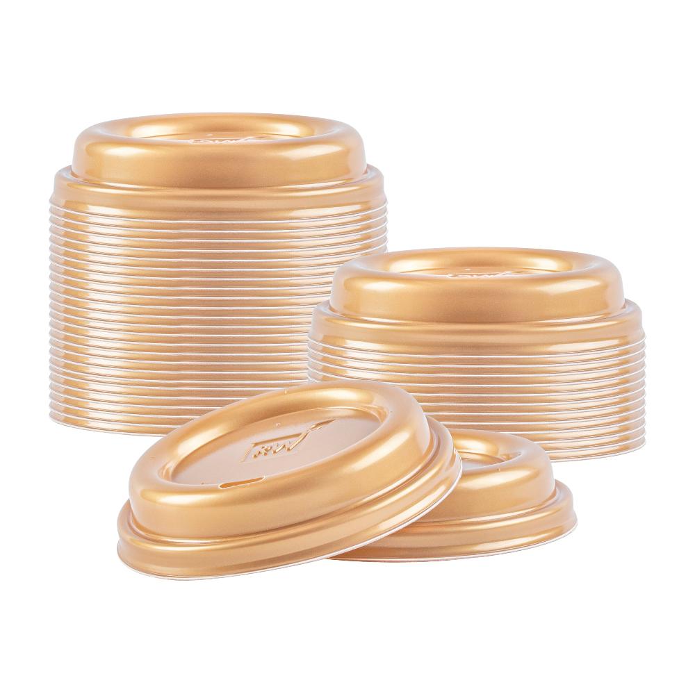restaurantware Restpresso Gold Plastic Coffee Cup Lid - Fits 8 12 16 and 20 oz - 500 count box