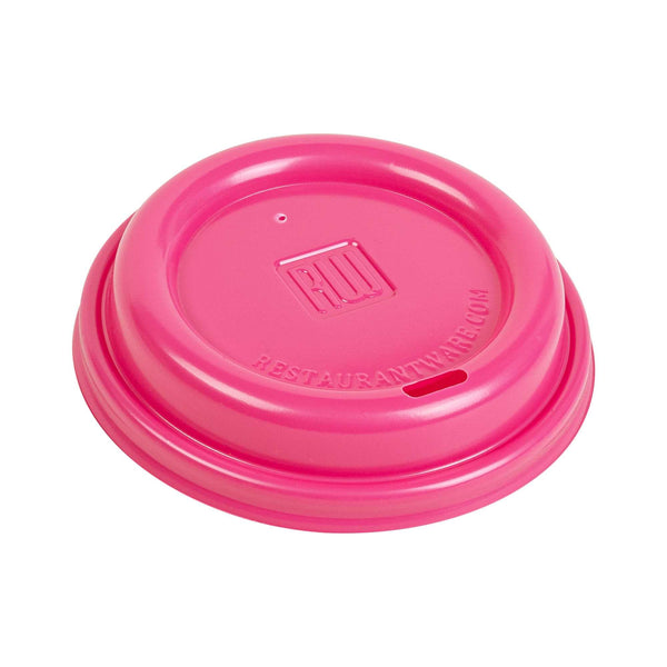 Restaurantware Restpresso Hot Pink Plastic Coffee Cup Lid - Fits 8 12 16 And 20 Oz - 500 Count Box
