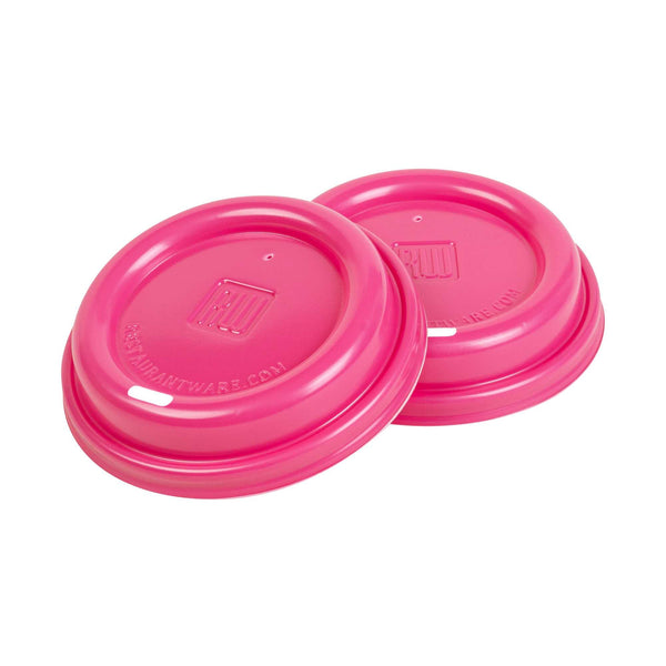Restaurantware Restpresso Hot Pink Plastic Coffee Cup Lid - Fits 8 12 16 And 20 Oz - 500 Count Box