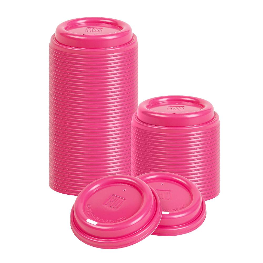 restaurantware Restpresso Hot Pink Plastic Coffee Cup Lid - Fits 8 12 16 and 20 oz - 500 count box