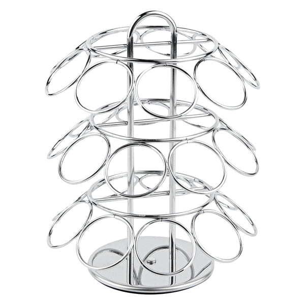 Restaurantware Restpresso Iron Coffee Pod / Capsule Holder - Revolving Holds 27 K-Cups - 6 3/4" X 6 3/4" X 8 3/4" - 1 Count Box