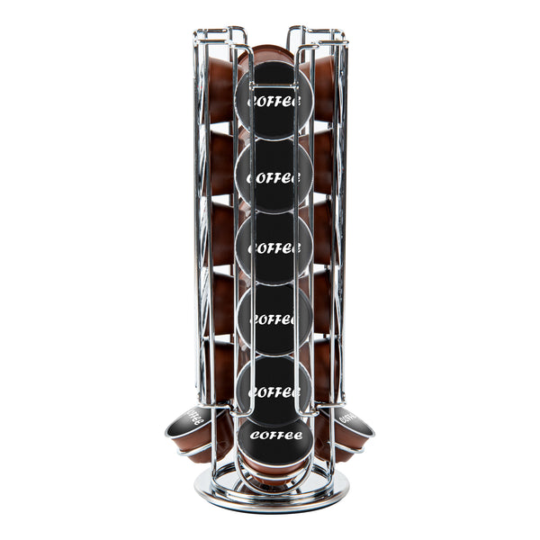 Restaurantware Restpresso Iron Coffee Pod / Capsule Holder - Revolving Holds 24 Dolce Gusto Pods - 5 1/2" X 5 1/2" X 13" - 1 Count Box