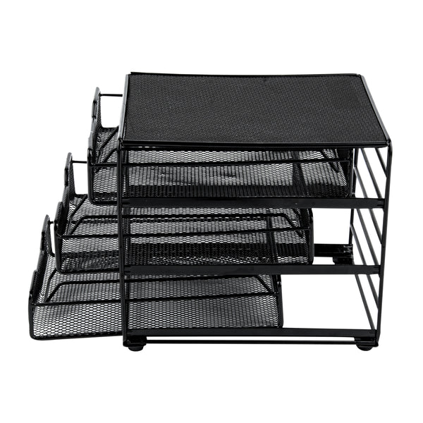 Restaurantware Restpresso Iron Coffee Pod / Capsule Storage Drawer - 3-Tier Holds 36 K-Cups - 7" X 8 1/2" X 7 1/2" - 1 Count Box