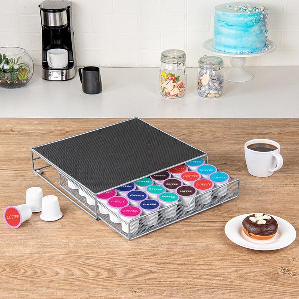 Restaurantware Restpresso Iron Coffee Pod / Capsule Storage Drawer - Holds 36 K-Cups - 13" X 12 1/4" X 3" - 1 Count Box