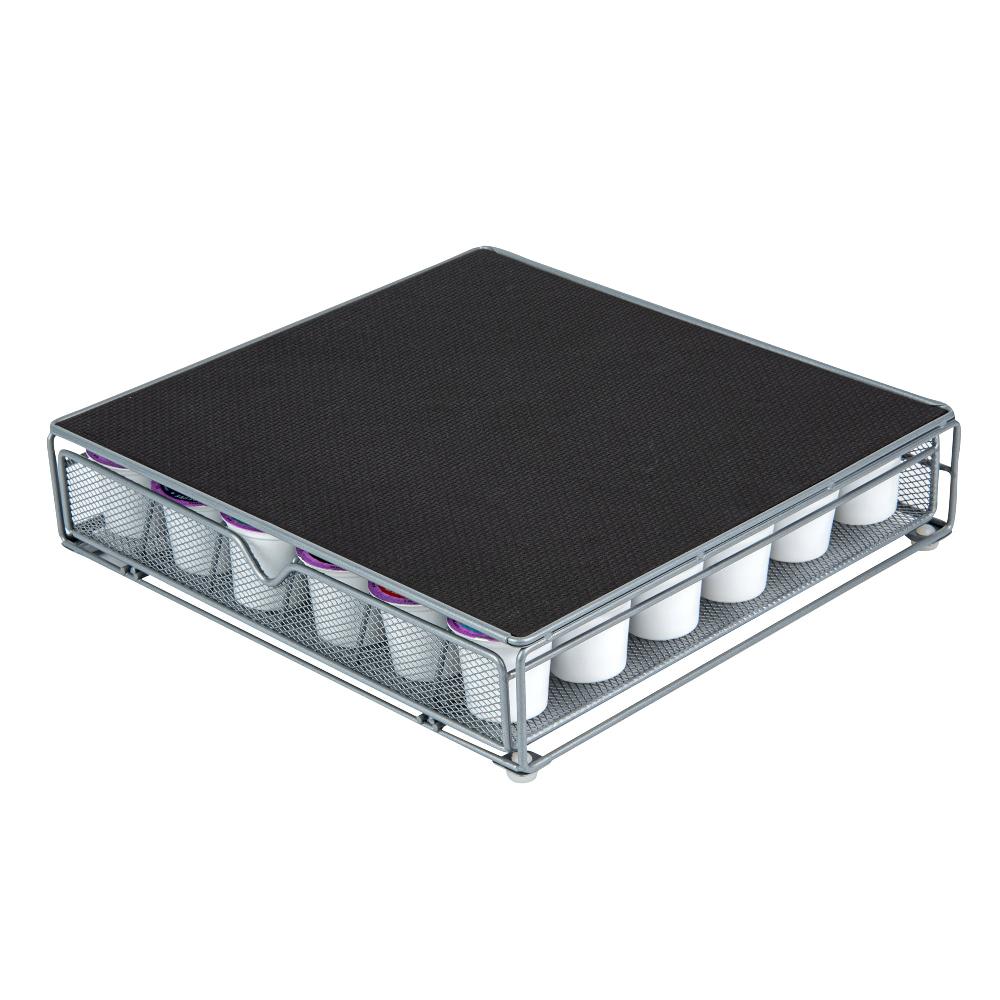 restaurantware Restpresso Iron Coffee Pod / Capsule Storage Drawer - Holds 36 K-Cups - 13" x 12 1/4" x 3" - 1 count box