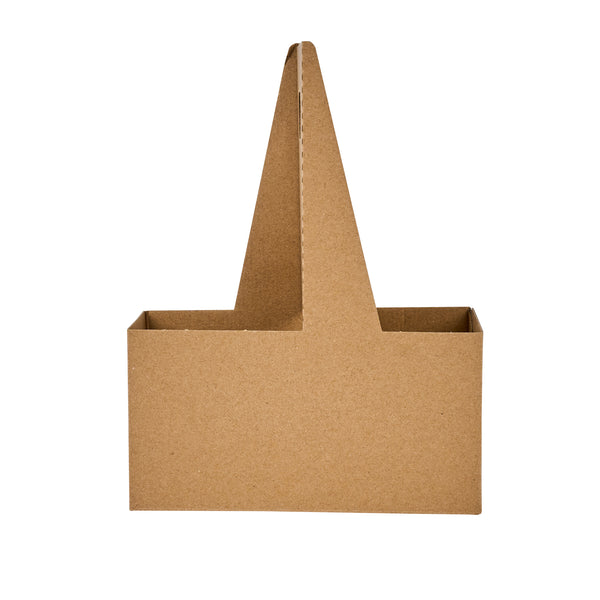 Restaurantware Restpresso Kraft Paper Altalena Drink Carrier - Fits 2 Cups - 7 1/4" X 3 1/2" X 9 1/4" - 100 Count Box