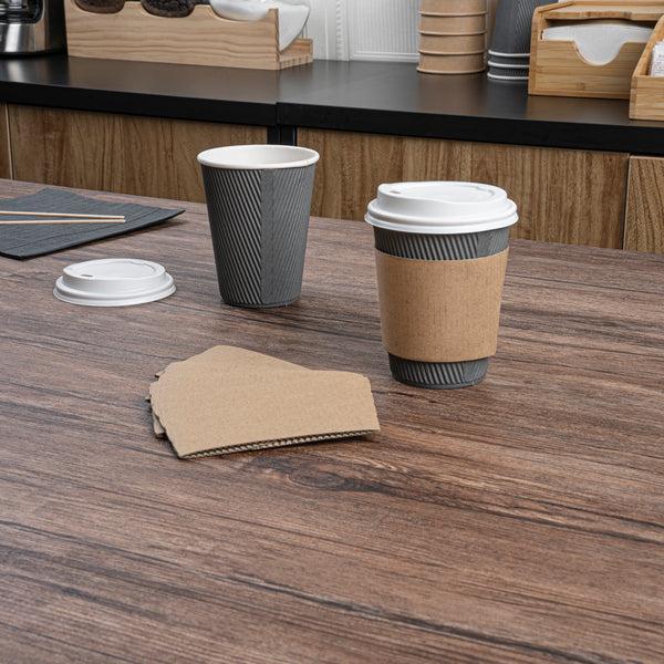 Restaurantware Restpresso Kraft Paper Coffee Cup Sleeve - Fits 12 / 16 / 20 Oz Cups - 1000 Count Box