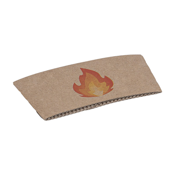 Restaurantware Restpresso Kraft Paper Fire Emoji Coffee Cup Sleeve - Fits 12 / 16 / 20 Oz Cups - 1000 Count Box