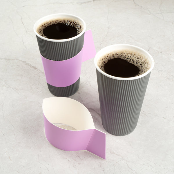 Restaurantware Restpresso Lavender Purple Paper Coffee Cup Sleeve - With Handle Fits 12 / 16 / 20 Oz Cups - 1000 Count Box