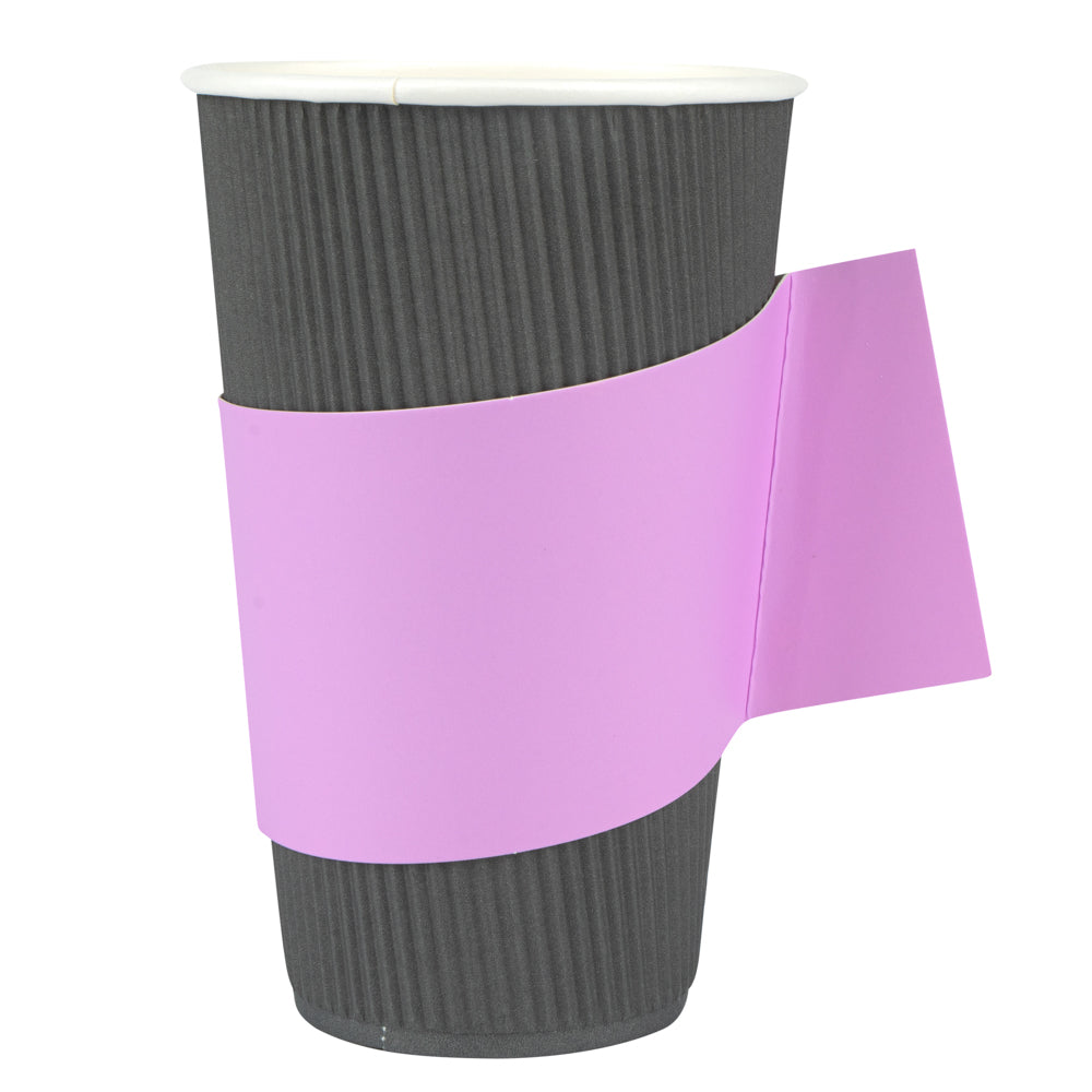restaurantware Restpresso Lavender Purple Paper Coffee Cup Sleeve - with Handle Fits 12 / 16 / 20 oz Cups - 1000 count box