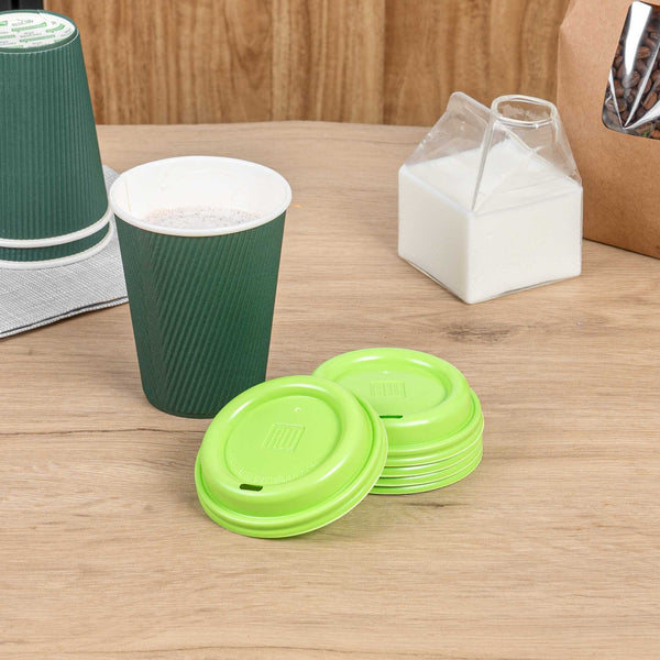 Restaurantware Restpresso Lime Green Plastic Coffee Cup Lid - Fits 8 12 16 And 20 Oz - 500 Count Box