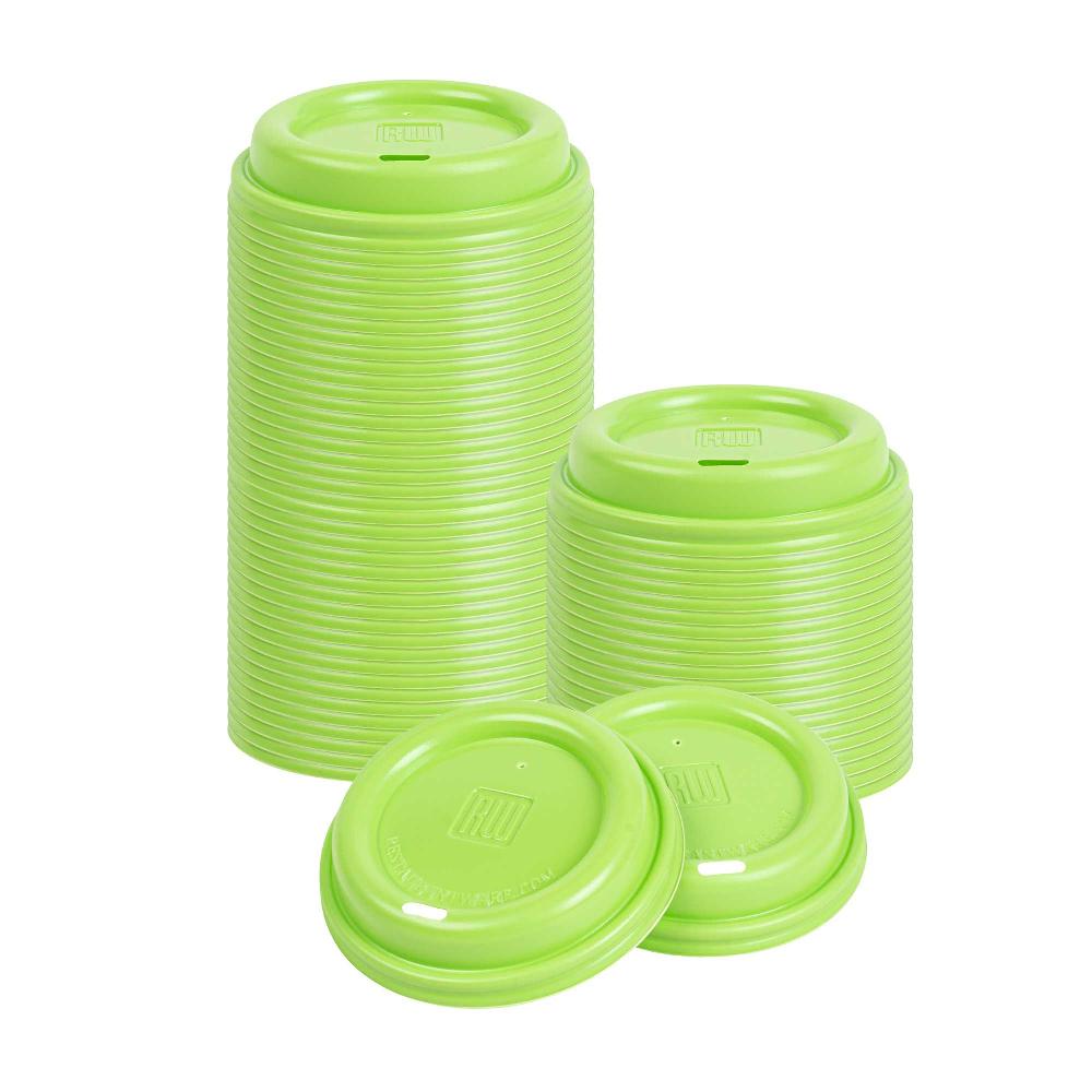 restaurantware Restpresso Lime Green Plastic Coffee Cup Lid - Fits 8 12 16 and 20 oz - 500 count box