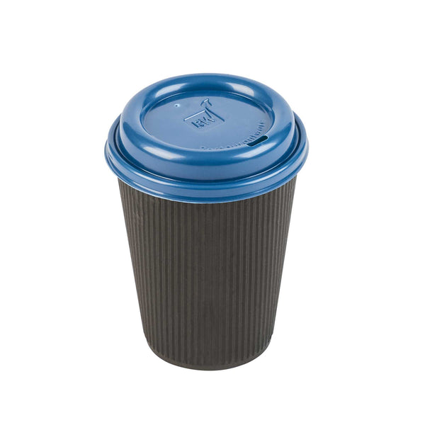 Restaurantware Restpresso Midnight Blue Plastic Coffee Cup Lid - Fits 8 12 16 And 20 Oz - 500 Count Box