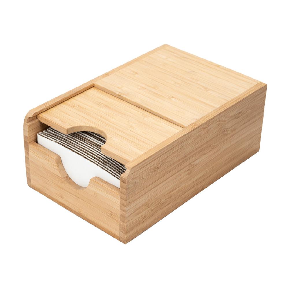 restaurantware Restpresso Natural Bamboo Coffee Cup Sleeve Holder - 9 1/2'' x 6'' x 3.75'' - 1 count box