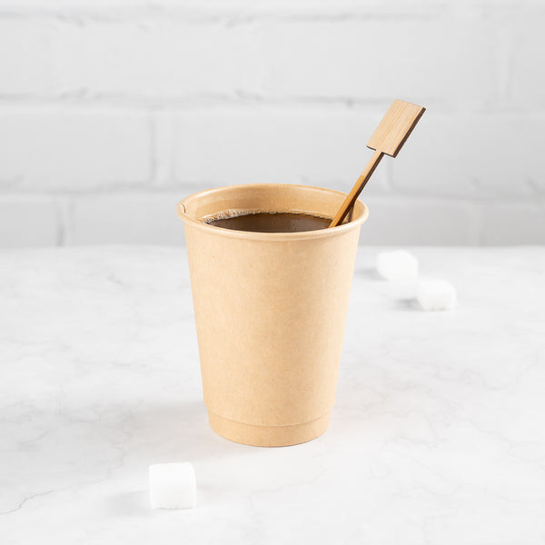 Restaurantware Restpresso Natural Bamboo Coffee Stirrer - Square Top - 7" - 1000 Count Box