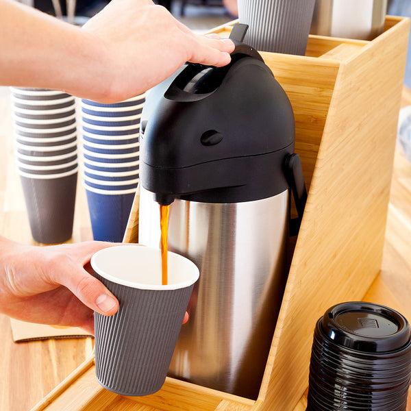 Restaurantware Restpresso Natural Bamboo Dual Airpot Coffee Dispenser Display - 23 1/2" X 7" X 13 1/2" - 1 Count Box