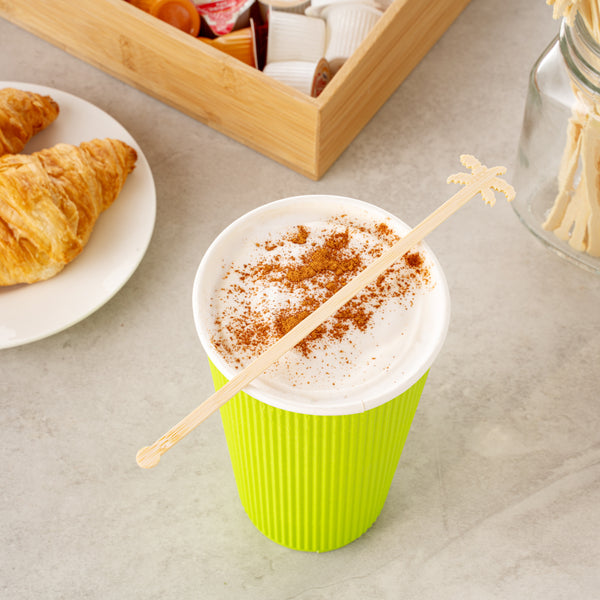 Restaurantware Restpresso Natural Bamboo Palm Tree Stirrer - 7" - 1000 Count Box