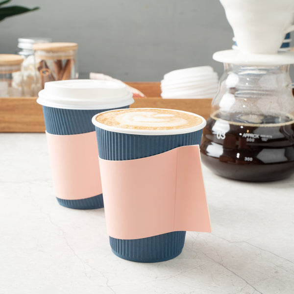 Restaurantware Restpresso Nude Paper Coffee Cup Sleeve - With Handle Fits 12 / 16 / 20 Oz Cups - 1000 Count Box