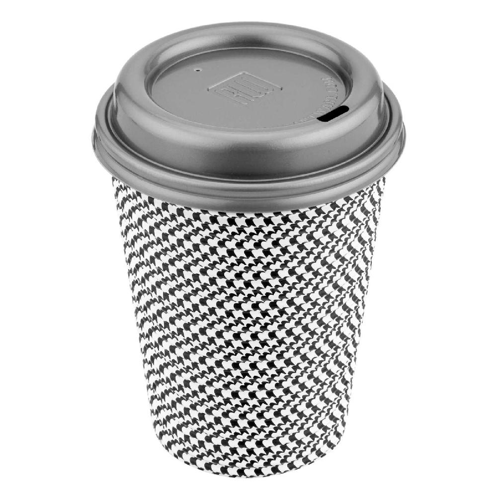 restaurantware Restpresso Pewter Gray Plastic Coffee Cup Lid - Fits 8 12 16 and 20 oz - 500 count box