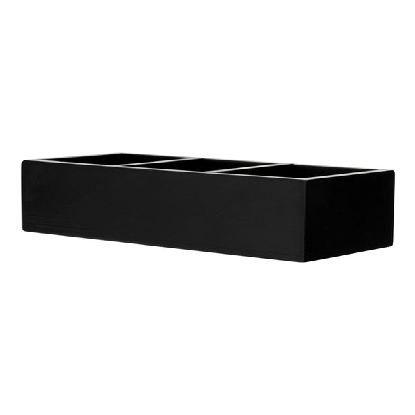 Restaurantware Restpresso Rectangle Black Bamboo Packet Organizer - 9 1/2" X 4 1/4" X 2" - 1 Count Box