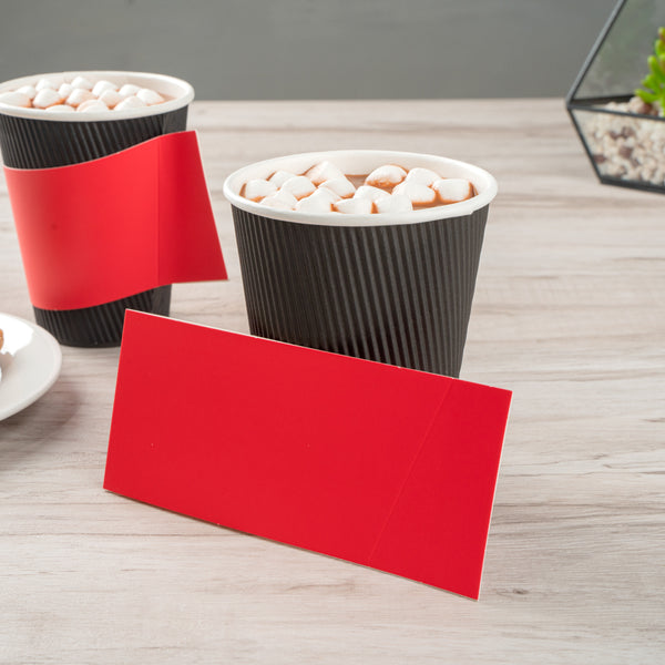 Restaurantware Restpresso Red Paper Coffee Cup Sleeve - With Handle Fits 12 / 16 / 20 Oz Cups - 1000 Count Box