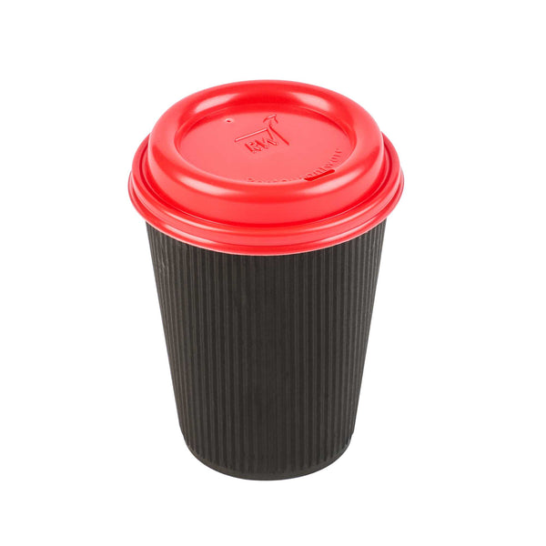 Restaurantware Restpresso Red Plastic Coffee Cup Lid - Fits 8 12 16 And 20 Oz - 500 Count Box