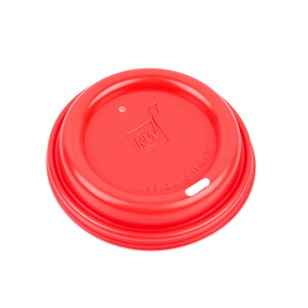 Restaurantware Restpresso Red Plastic Coffee Cup Lid - Fits 8 12 16 And 20 Oz - 500 Count Box