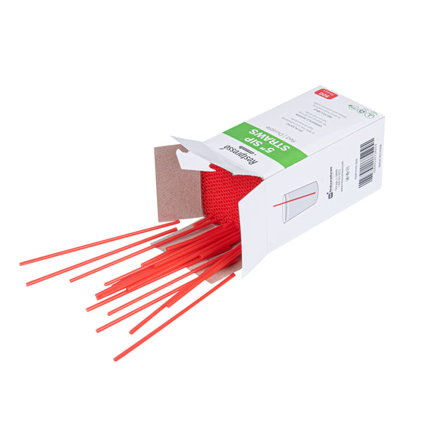 Restaurantware Restpresso Red Plastic Coffee Stirrer / Sip Straw - 5" - 5000 Count Box