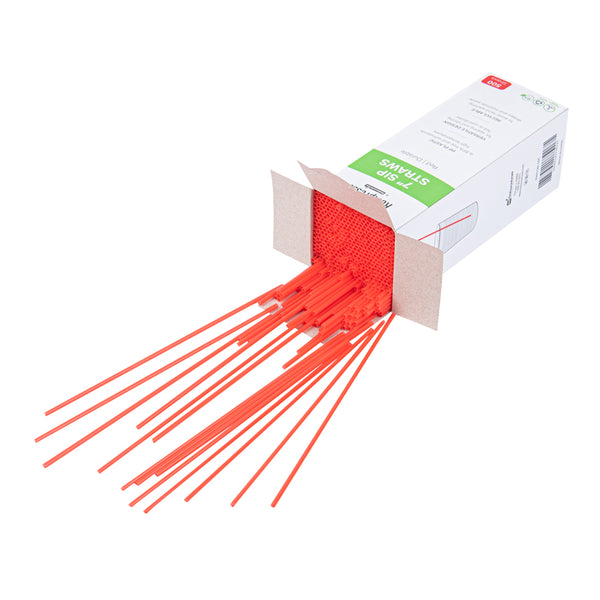 Restaurantware Restpresso Red Plastic Coffee Stirrer / Sip Straw - 7" - 5000 Count Box
