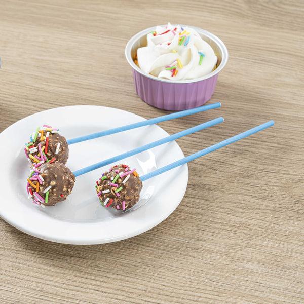 Restaurantware Restpresso Sky Blue Paper Cake Pop And Lollipop Stick - Biodegradable - 6" X 5/32" - 100 Count Box