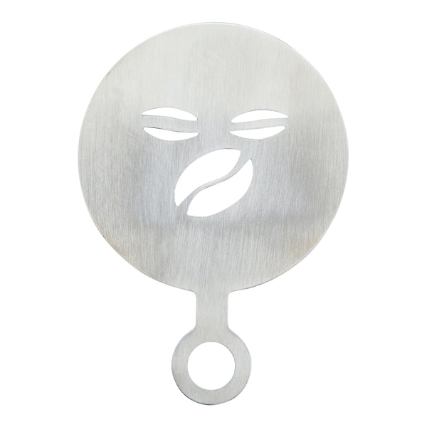 Restaurantware Restpresso Stainless Steel Cafe Bean Coffee Decorating Stencil - 4 3/4" X 3 1/4" - 1 Count Box