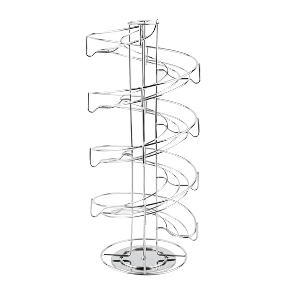 Restaurantware Restpresso Stainless Steel Coffee Pod / Capsule Holder - Revolving Holds 35-50 K-Cups - 7" X 7" X 16 1/4" - 1 Count Box