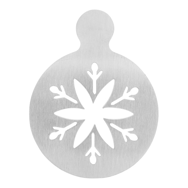 Restaurantware Restpresso Stainless Steel Snowflake Coffee Decorating Stencil - 4 1/4" X 3 1/4" - 1 Count Box