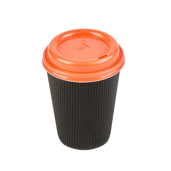 Restaurantware Restpresso Tangerine Orange Plastic Coffee Cup Lid - Fits 8 12 16 And 20 Oz - 500 Count Box