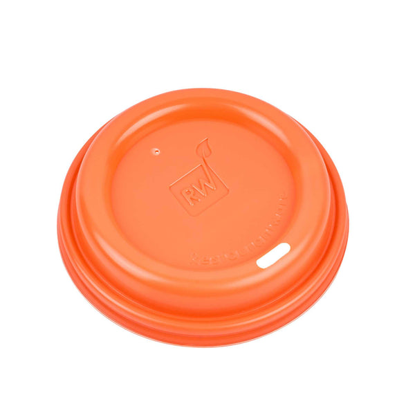 Restaurantware Restpresso Tangerine Orange Plastic Coffee Cup Lid - Fits 8 12 16 And 20 Oz - 500 Count Box