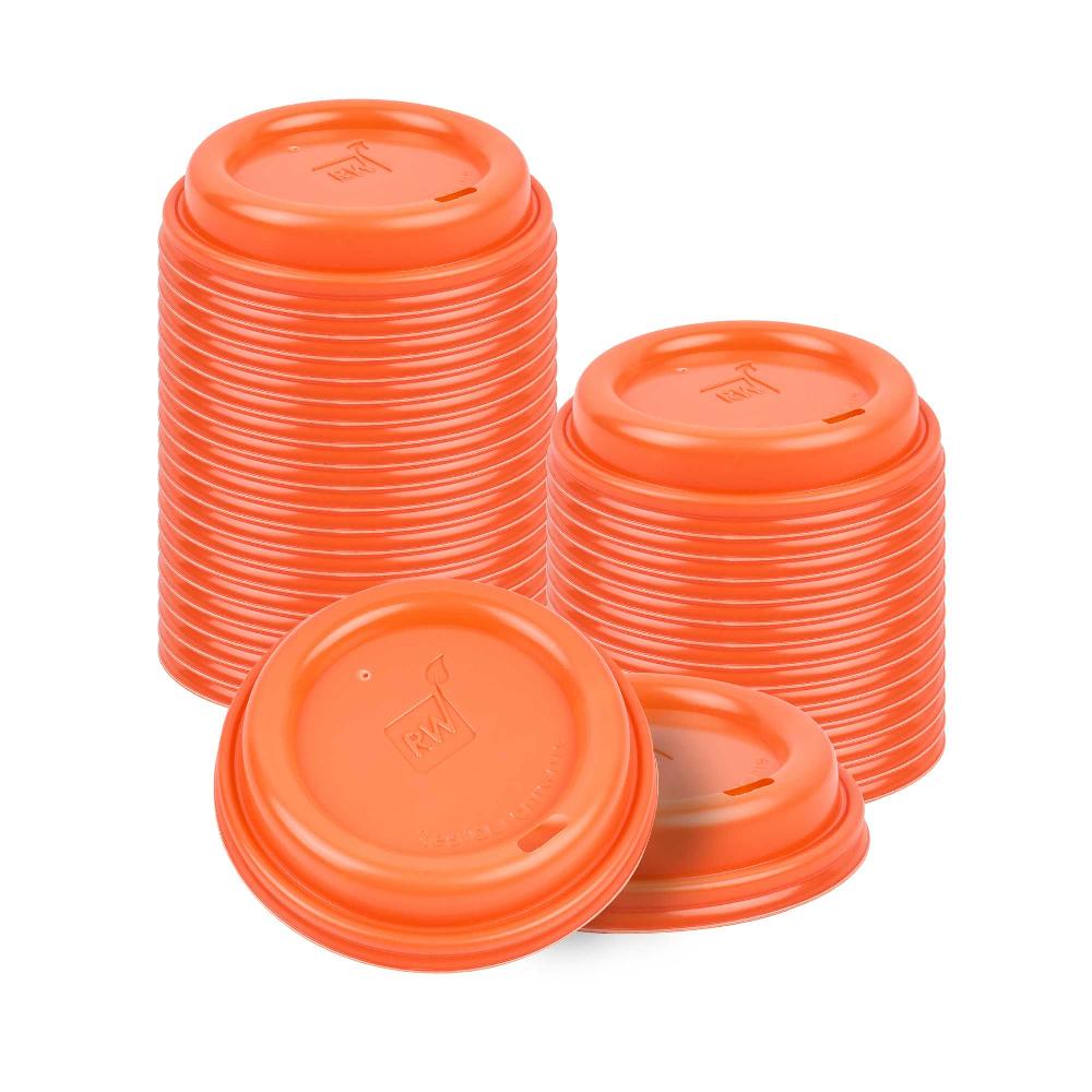 restaurantware Restpresso Tangerine Orange Plastic Coffee Cup Lid - Fits 8 12 16 and 20 oz - 500 count box