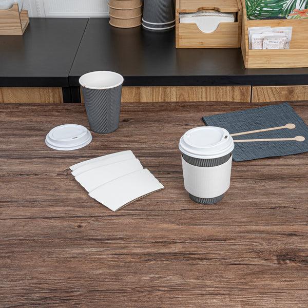 Restaurantware Restpresso White Paper Coffee Cup Sleeve - Fits 12 / 16 / 20 Oz Cups - 1000 Count Box