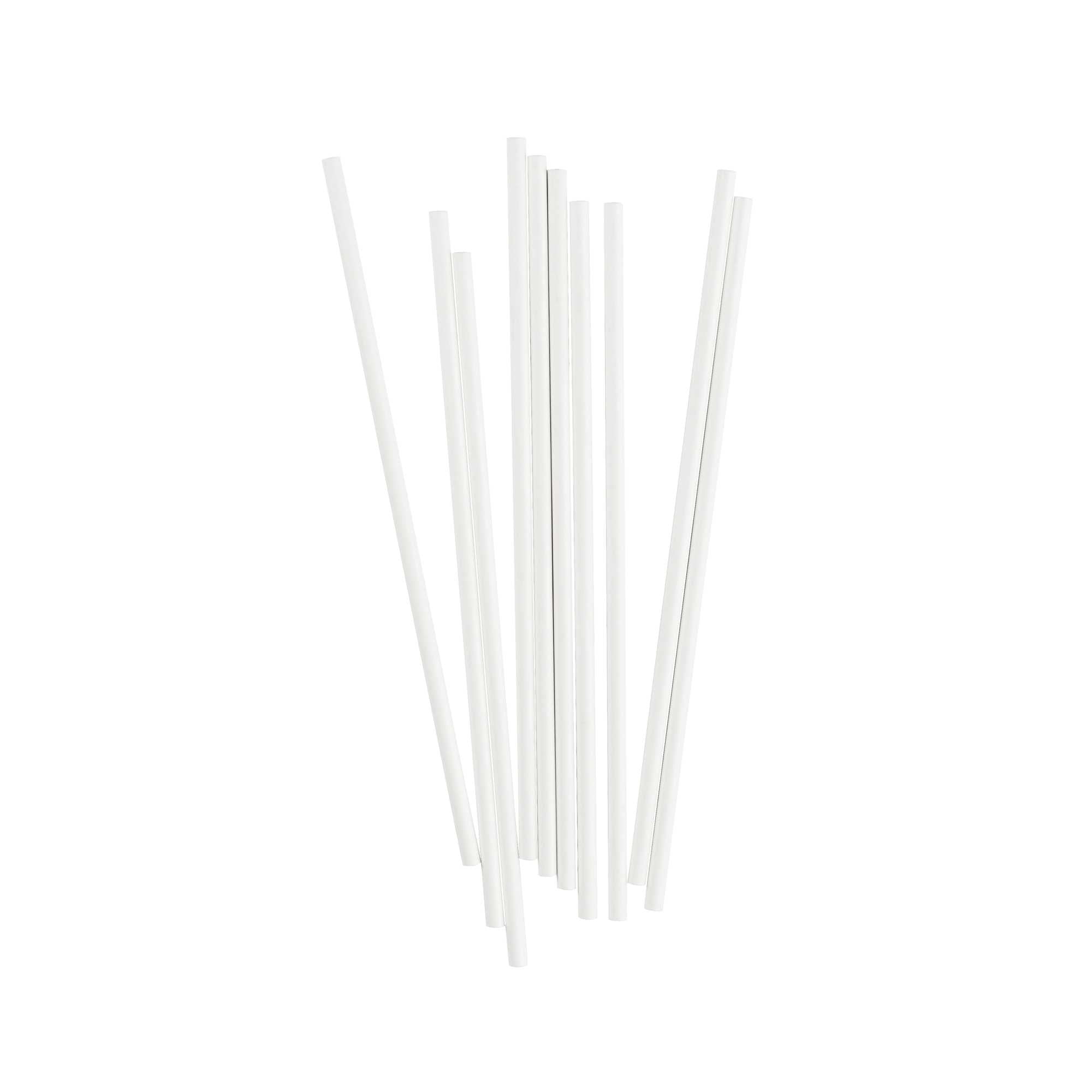 restaurantware Restpresso White Paper Coffee Stirrer and Lollipop Stick - Biodegradable - 6" x 5/32" - 100 count box