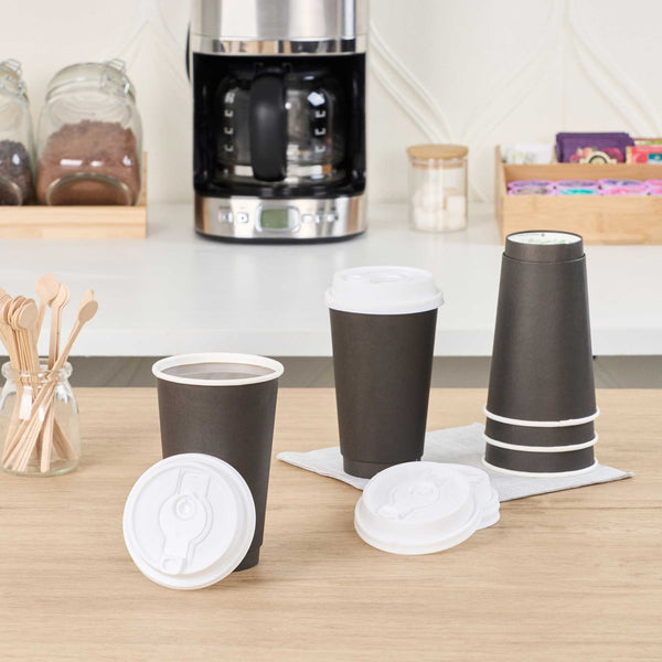 Restaurantware Restpresso White Plastic 2-in-1 Straw Or Sippy Coffee Cup Lid - With Detachable Double Plug Fits 8 12 16 And 20 Oz - 500 Count Box