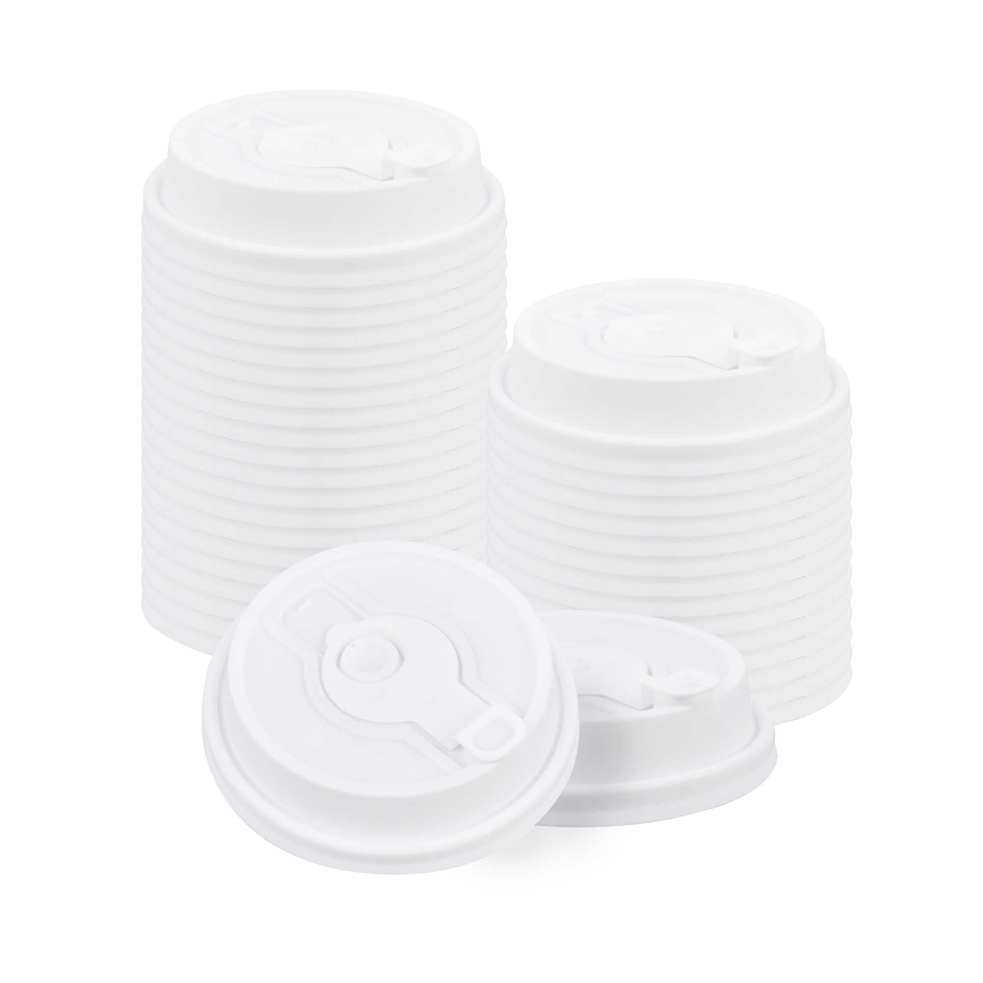 restaurantware Restpresso White Plastic 2-in-1 Straw or Sippy Coffee Cup Lid - with Detachable Double Plug Fits 8 12 16 and 20 oz - 500 count box