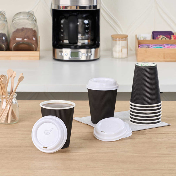 Restaurantware Restpresso White Plastic Coffee Cup Lid - Fits 8 12 16 And 20 Oz - 500 Count Box