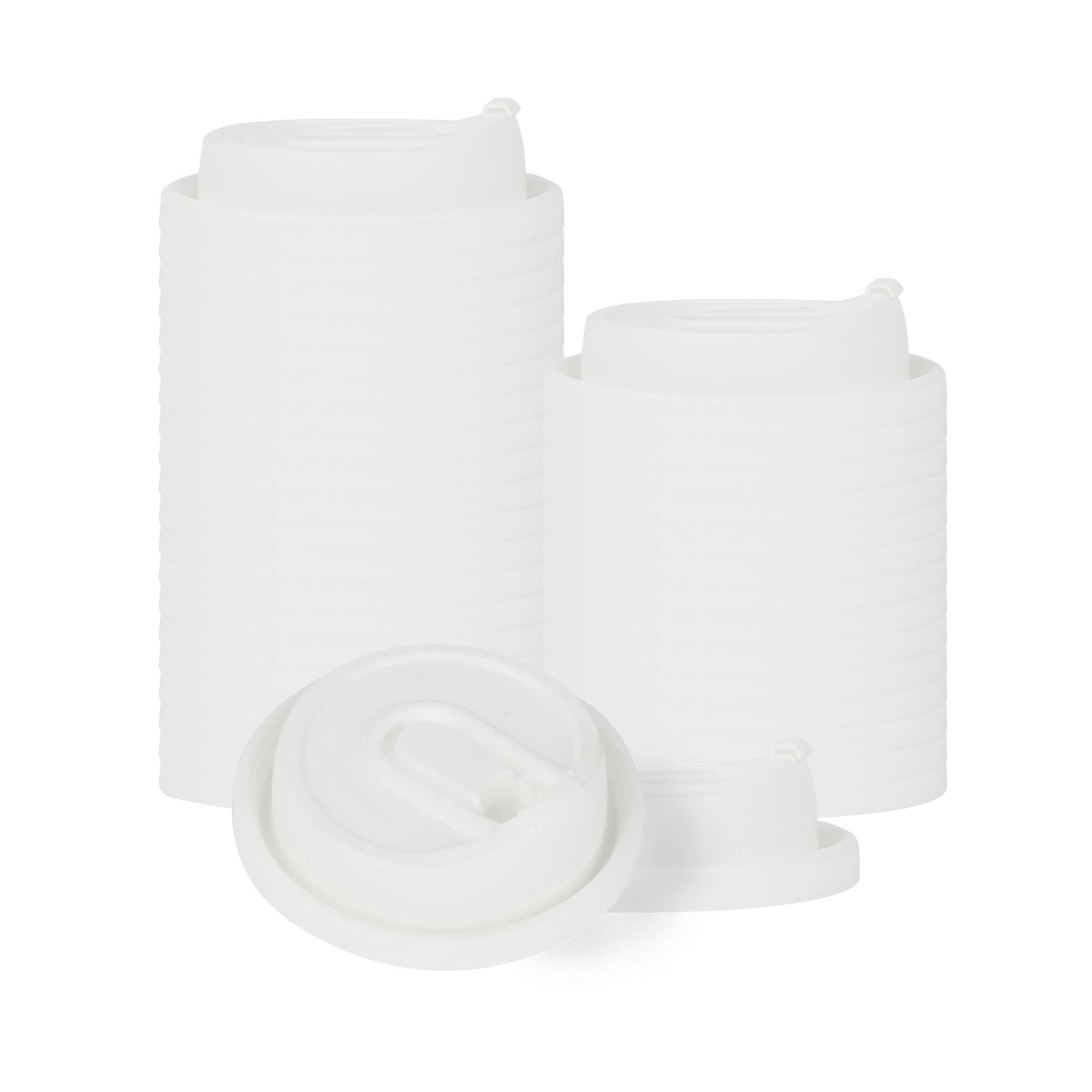 restaurantware Restpresso White Plastic Coffee Cup Lid - with Detachable Plug Fits 8 12 16 and 20 oz - 500 count box
