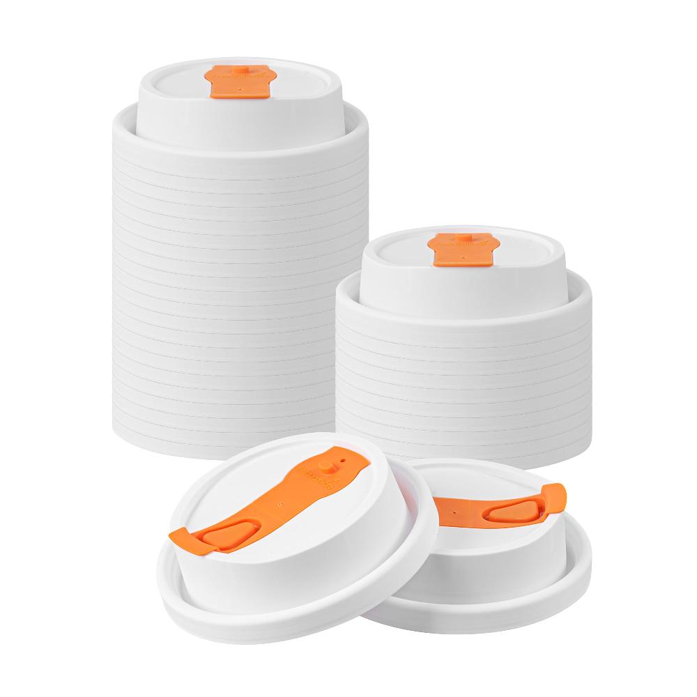 restaurantware Restpresso White Plastic Lid - with Hinged Spout Cover Fits 8 12 16 and 20 oz Coffee Cups - 500 count box