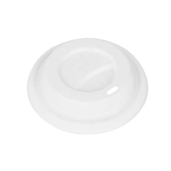 Restaurantware Restpresso White Sugarcane / Bagasse Coffee Cup Lid - Fits 8 12 16 And 20 Oz Compostable - 500 Count Box