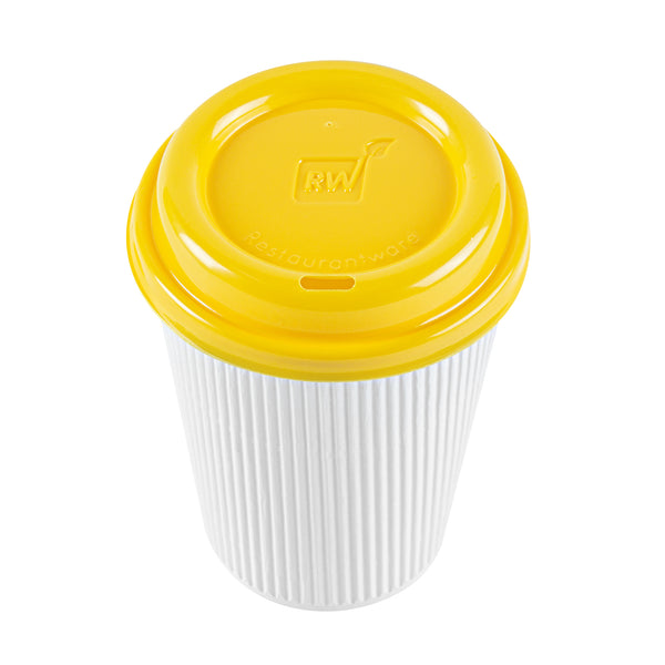 Restaurantware Restpresso Yellow Plastic Coffee Cup Lid - Fits 8 12 16 And 20 Oz - 500 Count Box