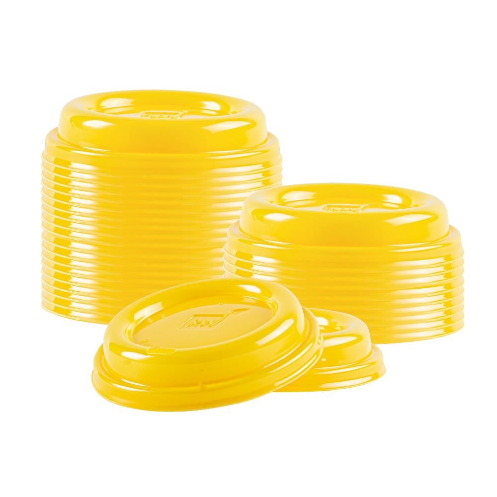 restaurantware Restpresso Yellow Plastic Coffee Cup Lid - Fits 8 12 16 and 20 oz - 500 count box