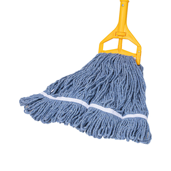 Restaurantware RW Clean 24 Oz Blue Poly-Cotton Blend Wet Mop Head - Loop End - 1 Count Box