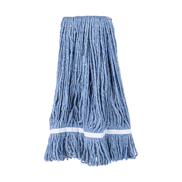 Restaurantware RW Clean 24 Oz Blue Poly-Cotton Blend Wet Mop Head - Loop End - 1 Count Box